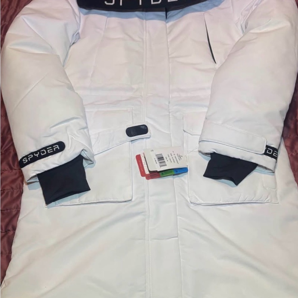Spyder Men's White and Black Winter Jacket